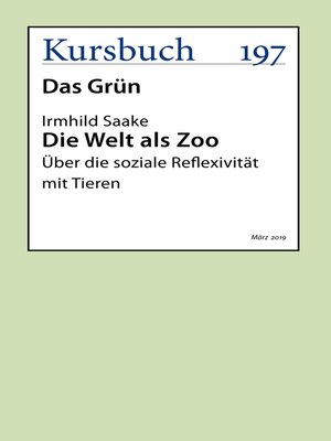 cover image of Die Welt als Zoo